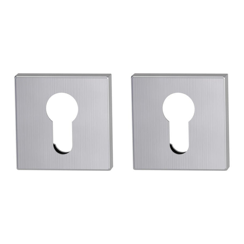 Schlüsselrosette GRIFFWERK QUADRAT (klipp) PZ, Edelstahl matt - GÜRTLER.shop