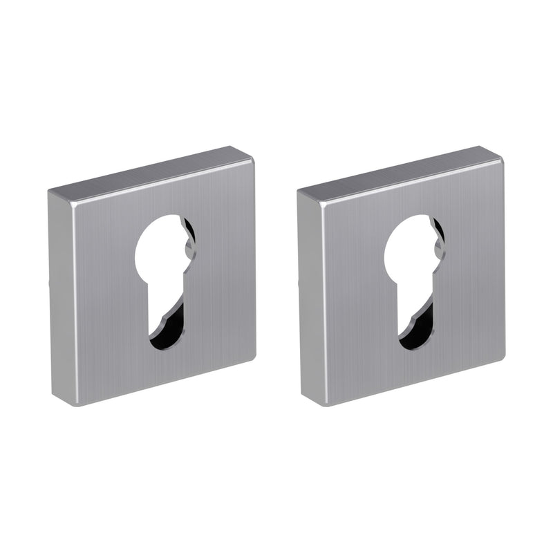 Schlüsselrosette GRIFFWERK QUADRAT (klipp) PZ, Edelstahl poliert - GÜRTLER.shop