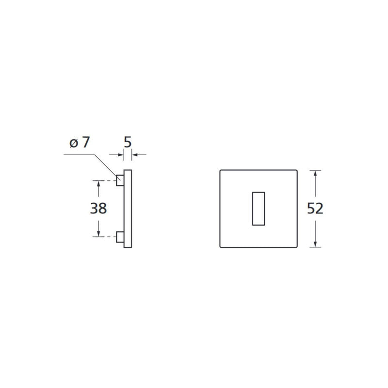 Schlüsselrosette SCOOP Formspiele® Quadrat, Kupfer matt - GÜRTLER.shop