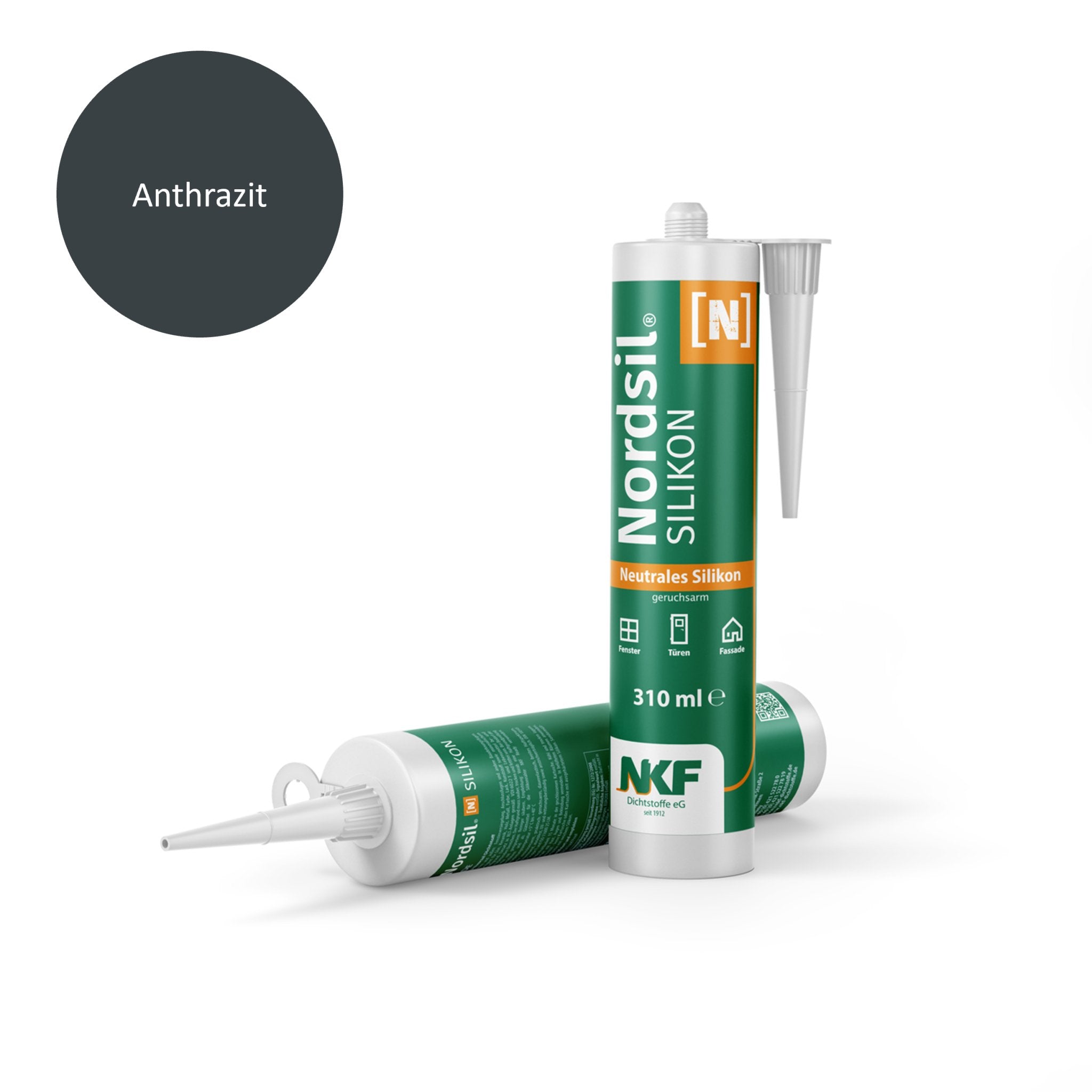 Silikon Dichtstoff Nordsil N, Farbe: Anthrazit 310ml - GÜRTLER.shop