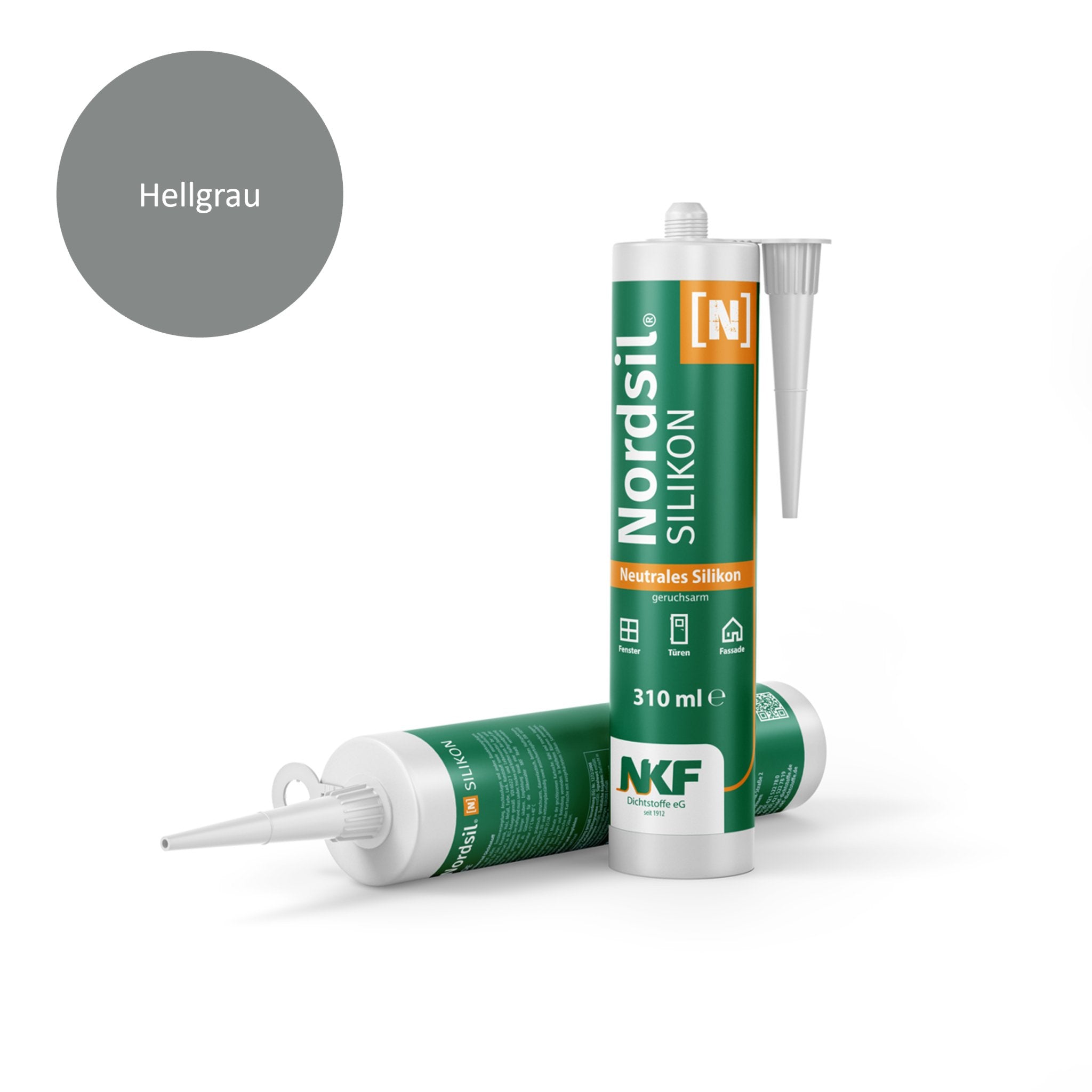 Silikon Dichtstoff Nordsil N, Farbe: Hellgrau 310ml (1 Karton VE=25 Stück) - GÜRTLER.shop