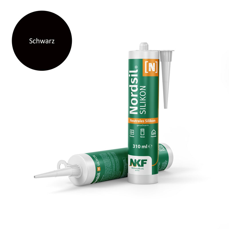 Silikon Dichtstoff Nordsil N, Farbe: Schwarz 310ml (1 Karton VE=15 Stück) - GÜRTLER.shop