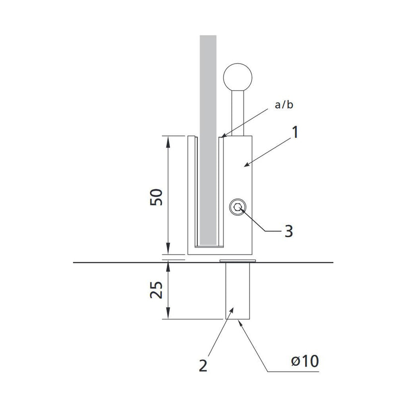 Türfeststeller für Glastür, SCOOP, Chrom matt - GÜRTLER.shop