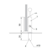 Türfeststeller für Glastür, SCOOP, Chrom matt - GÜRTLER.shop