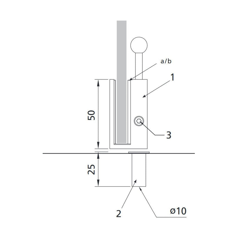 Türfeststeller für Glastür, SCOOP, Edelstahl matt - GÜRTLER.shop
