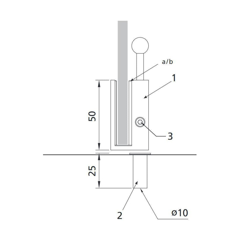 Türfeststeller für Glastür, SCOOP, Messing poliert - GÜRTLER.shop