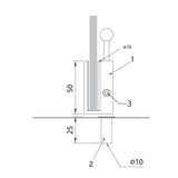 Türfeststeller für Glastür, SCOOP, Nickel satin - GÜRTLER.shop