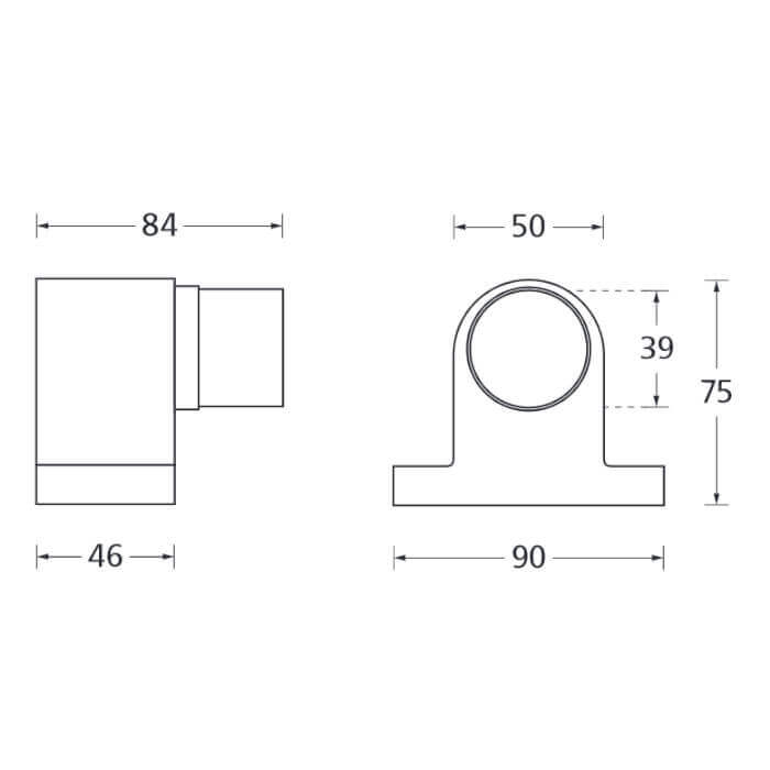 Türstopper TS 35 mit Feder, Edelstahl matt - GÜRTLER.shop