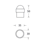 Türstopper TS20 35mm rund, Edelstahl matt - GÜRTLER.shop