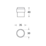 Türstopper TS21 35mm rund, Edelstahl matt - GÜRTLER.shop